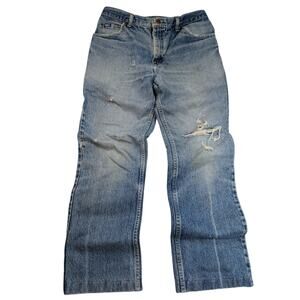 VTG Lee Straight Fit Jeans Adult 33X32 (31X28) Med Wash USA 90s Y2K Grunge Mens